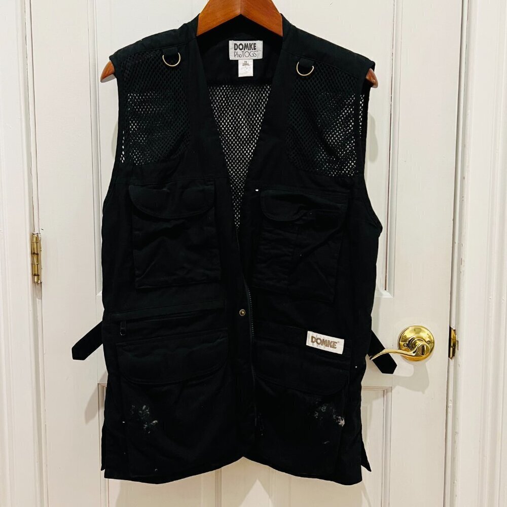 Domke PhoTOGS Utility Photo Vest Medium Black Mesh 13 Pockets Professional Zip - Picture 2 of 16